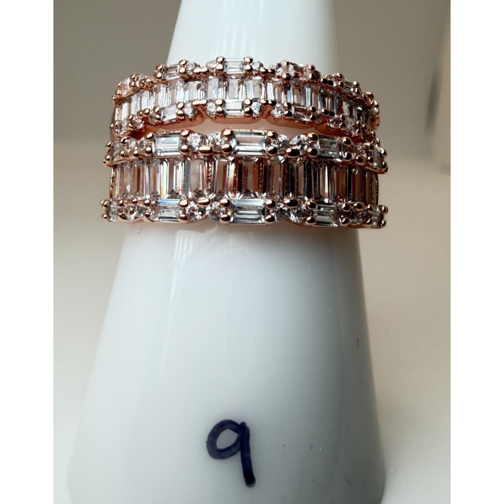 Size 9 Bomb Party April Ring - RG65398 Couture Clarity - 2 Bands